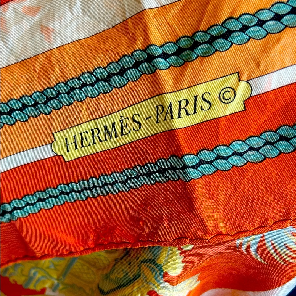 Hermès Vibrant Orange Silk Scarf